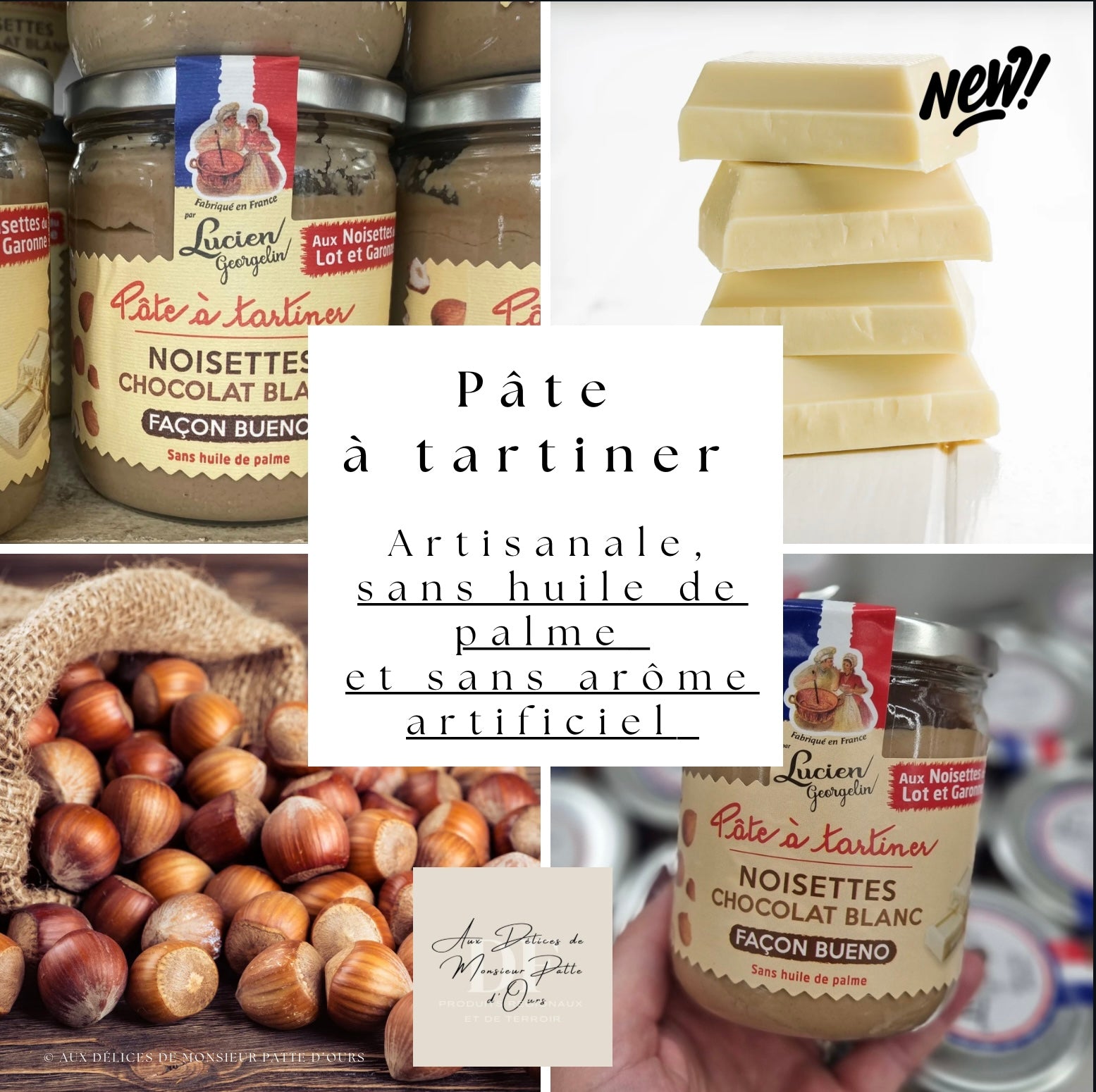 Pâte à tartiner Noisettes et chocolat blanc