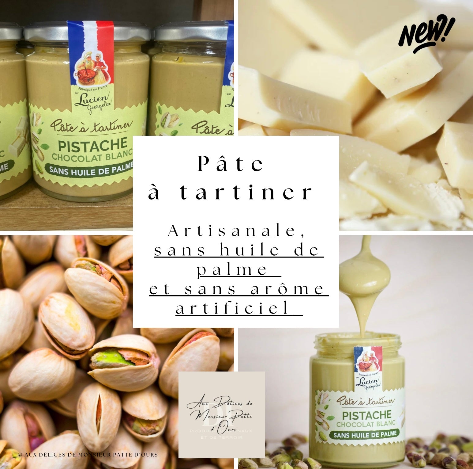 Pâte à tartiner Pistache et chocolat blanc