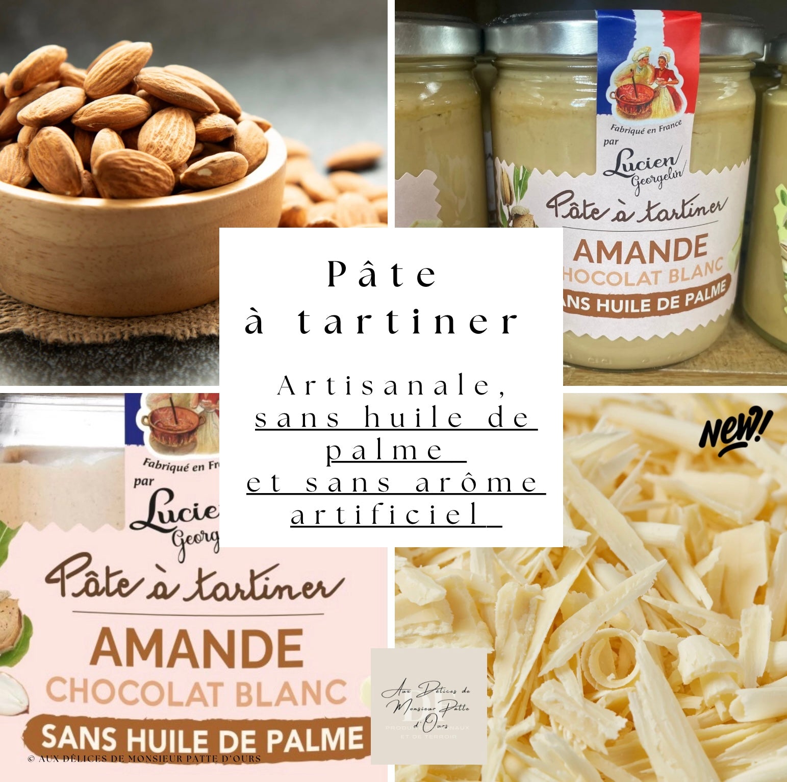 Pâte à tartiner Amande et chocolat blanc
